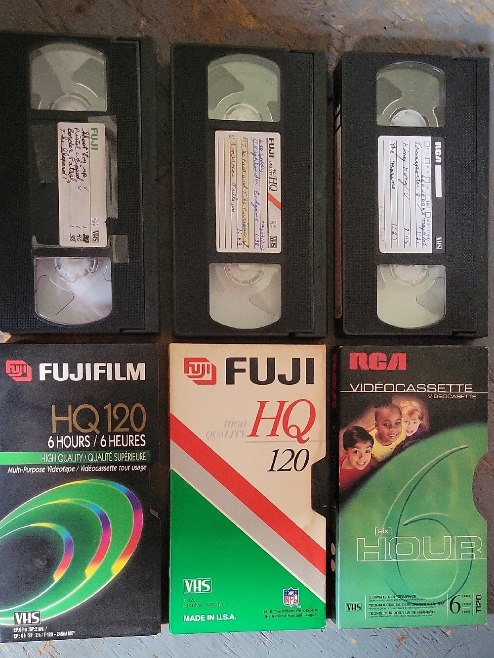 Fujifilm VHS Tapes with 80s & 90s Action Films-Green, Black, White